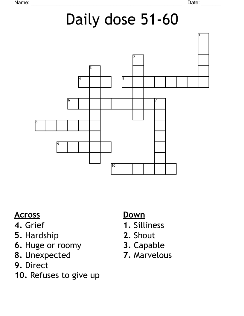 Daily dose 51-60 Crossword