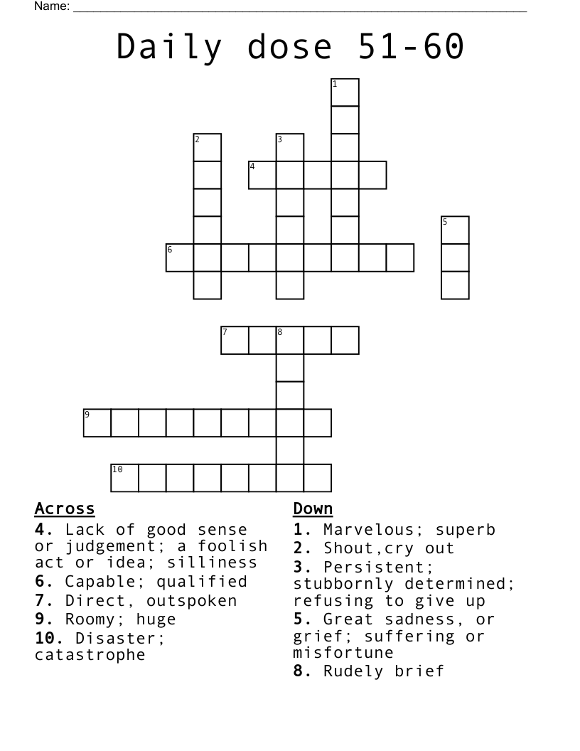 Daily dose 51-60 Crossword