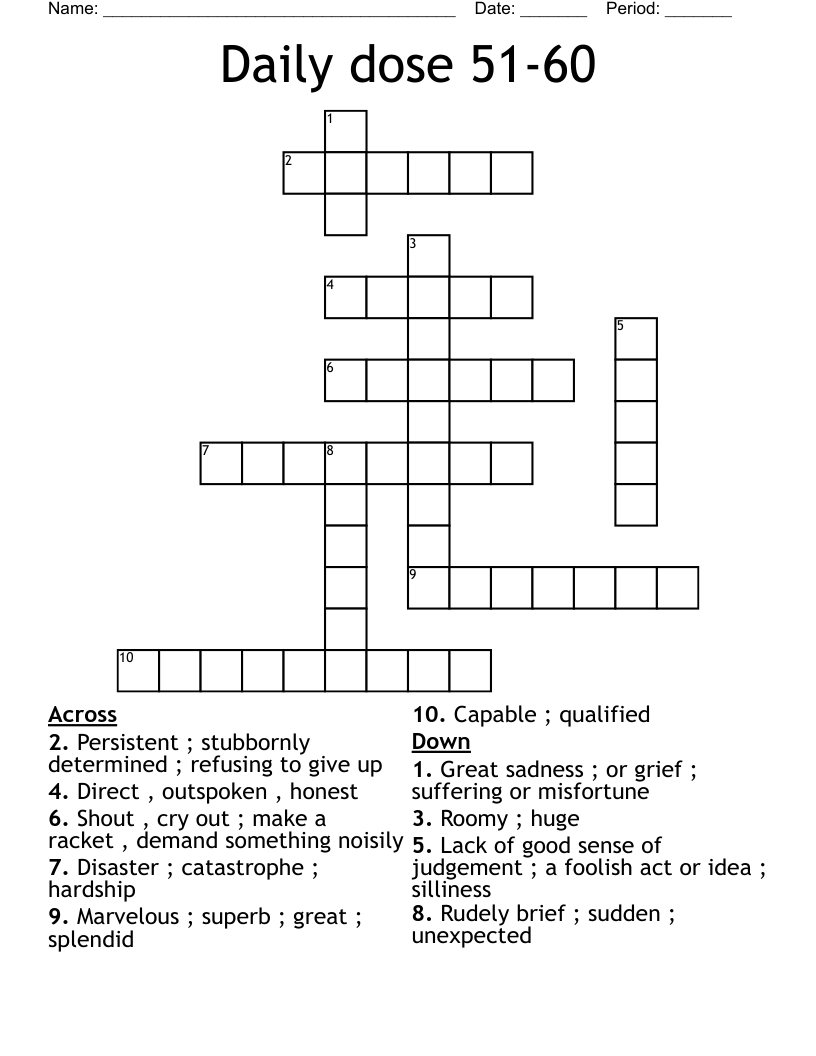 Daily dose 51-60 Crossword