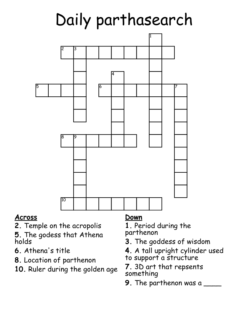 Daily parthasearch Crossword