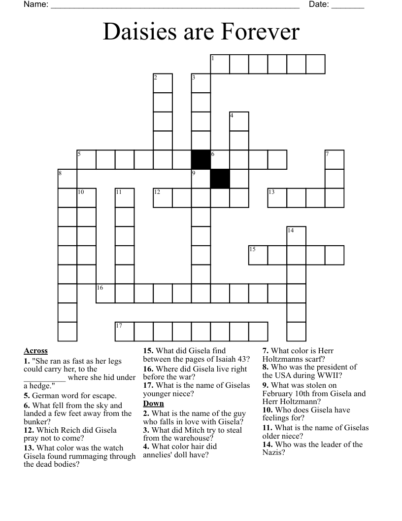 Daisies are Forever Crossword