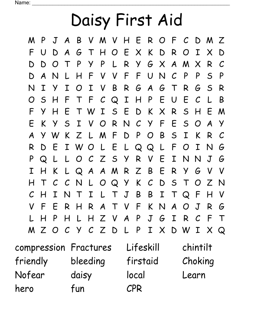 Daisy First Aid Word Search