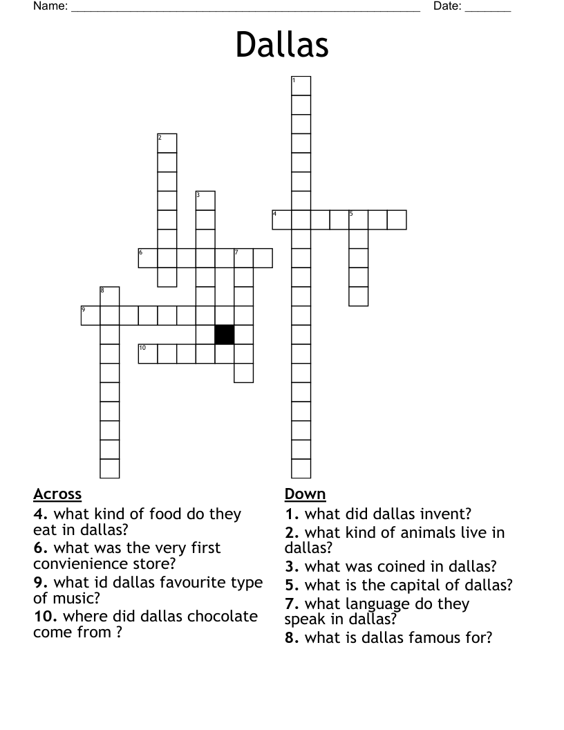 Dallas Crossword