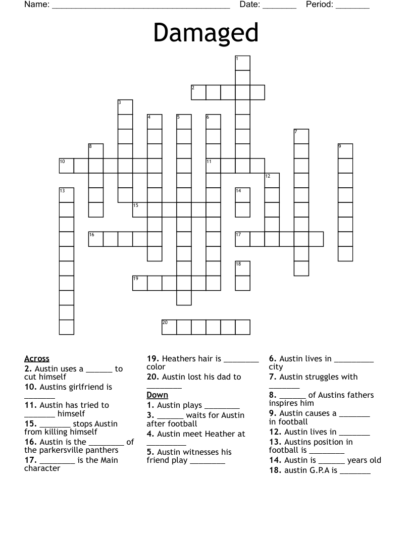 Damaged  Crossword