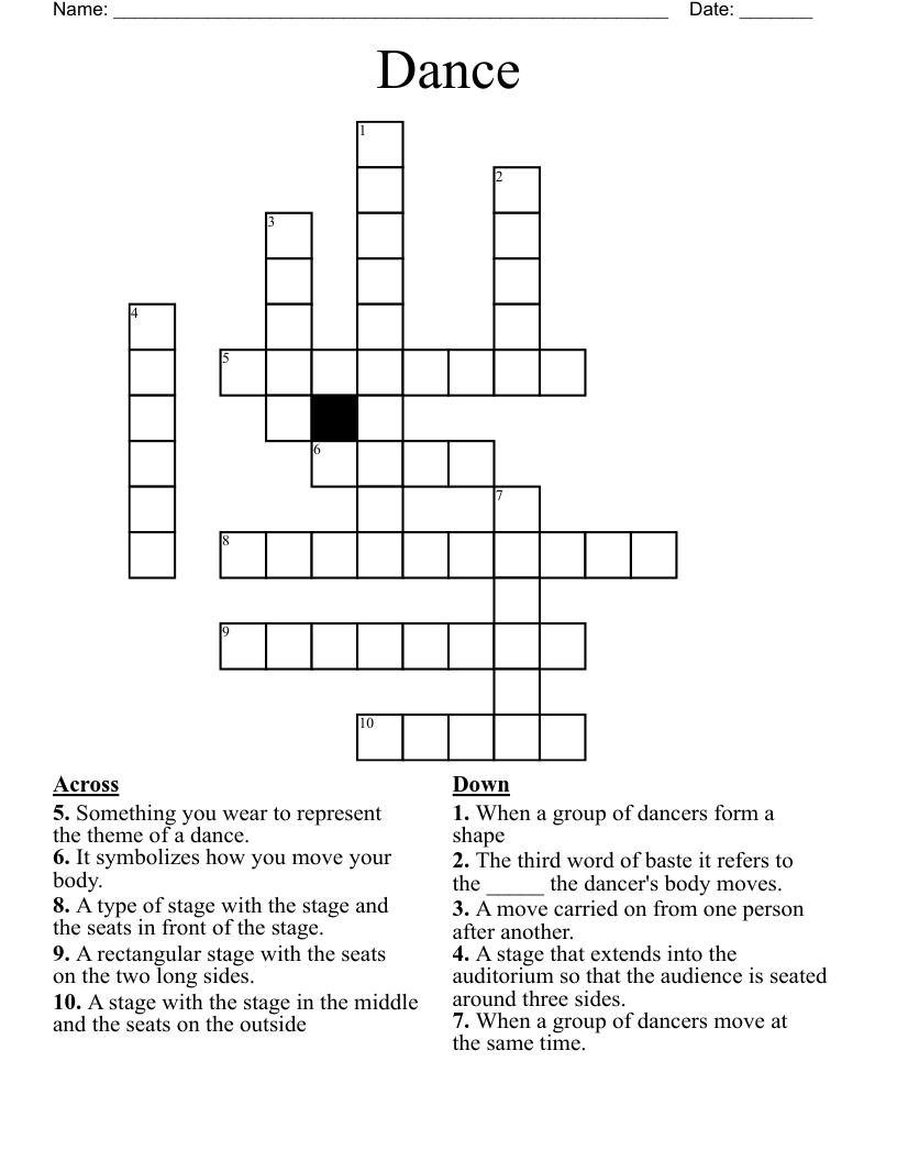 Dance Crossword