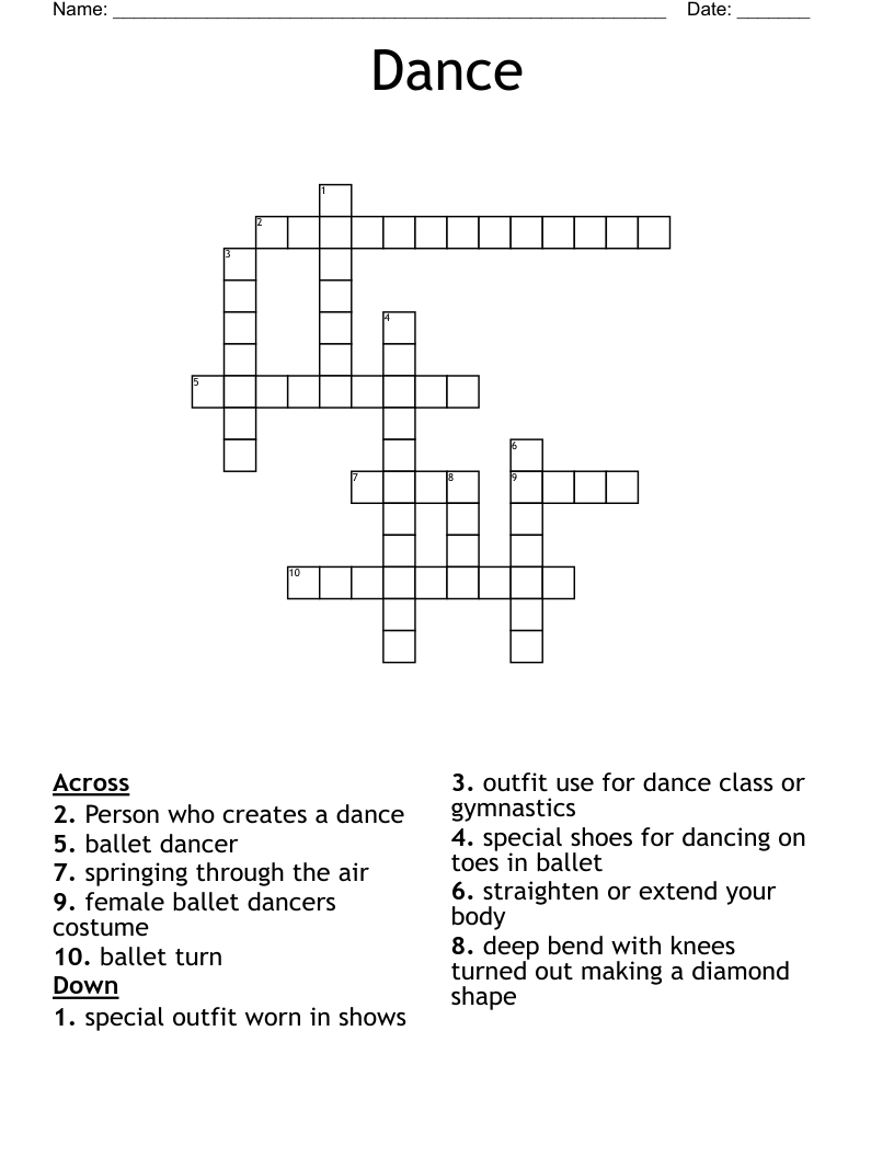 Dance Crossword