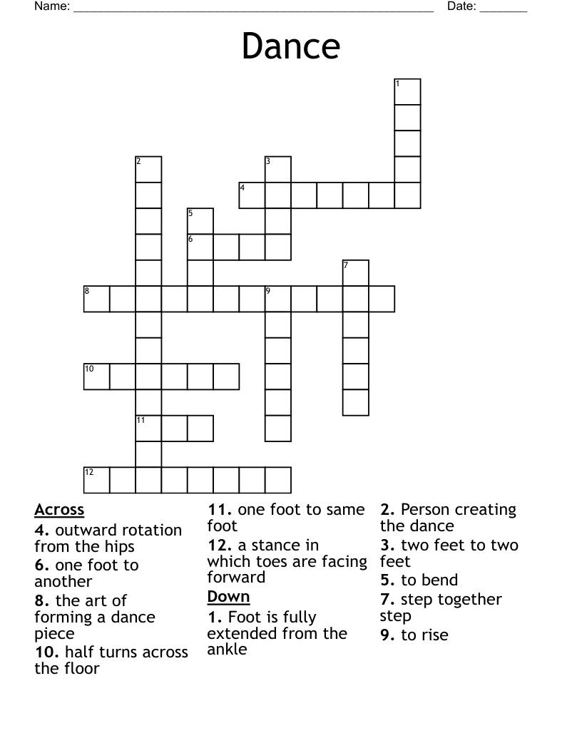 Dance Crossword