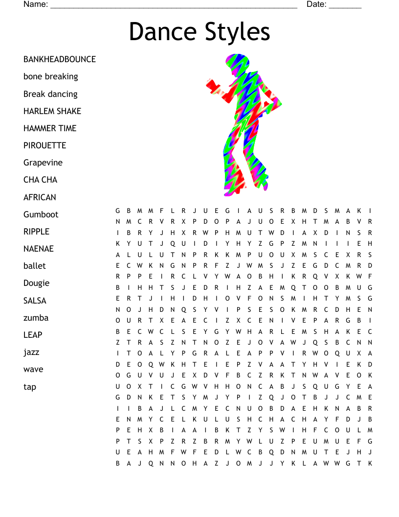 Dance Styles Word Search