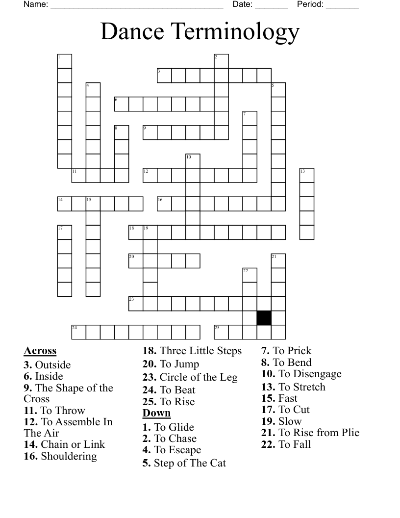 Dance Terminology Crossword