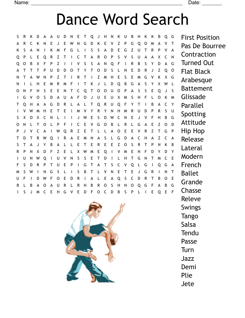 Dance Word Search 