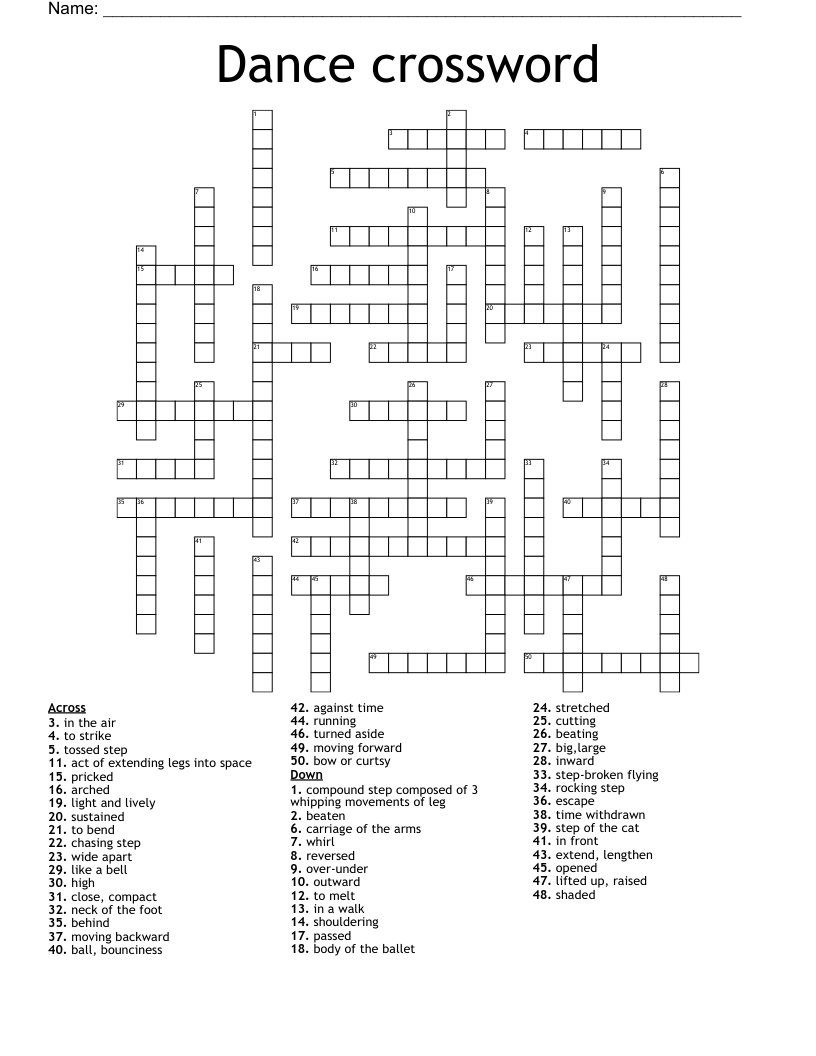 Dance crossword