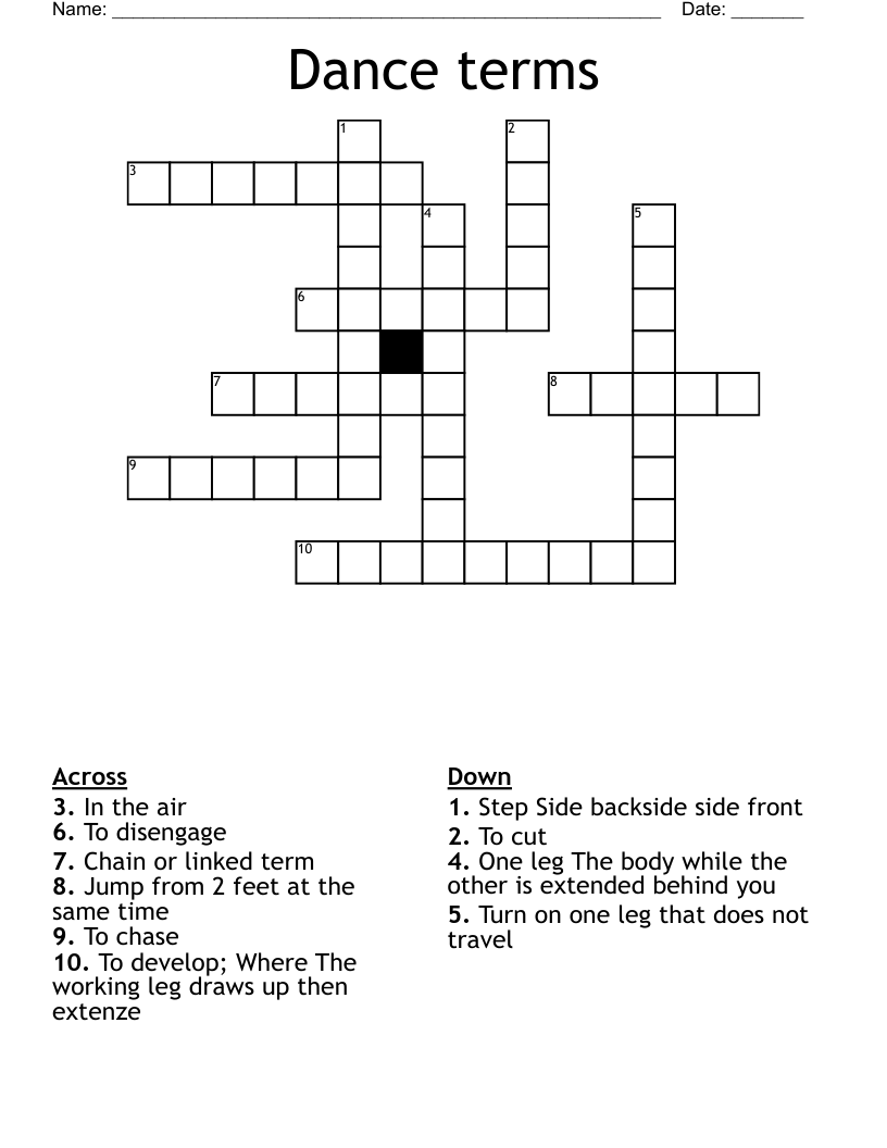 Dance terms  Crossword