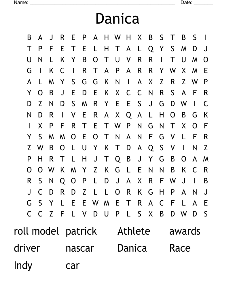 Danica Word Search