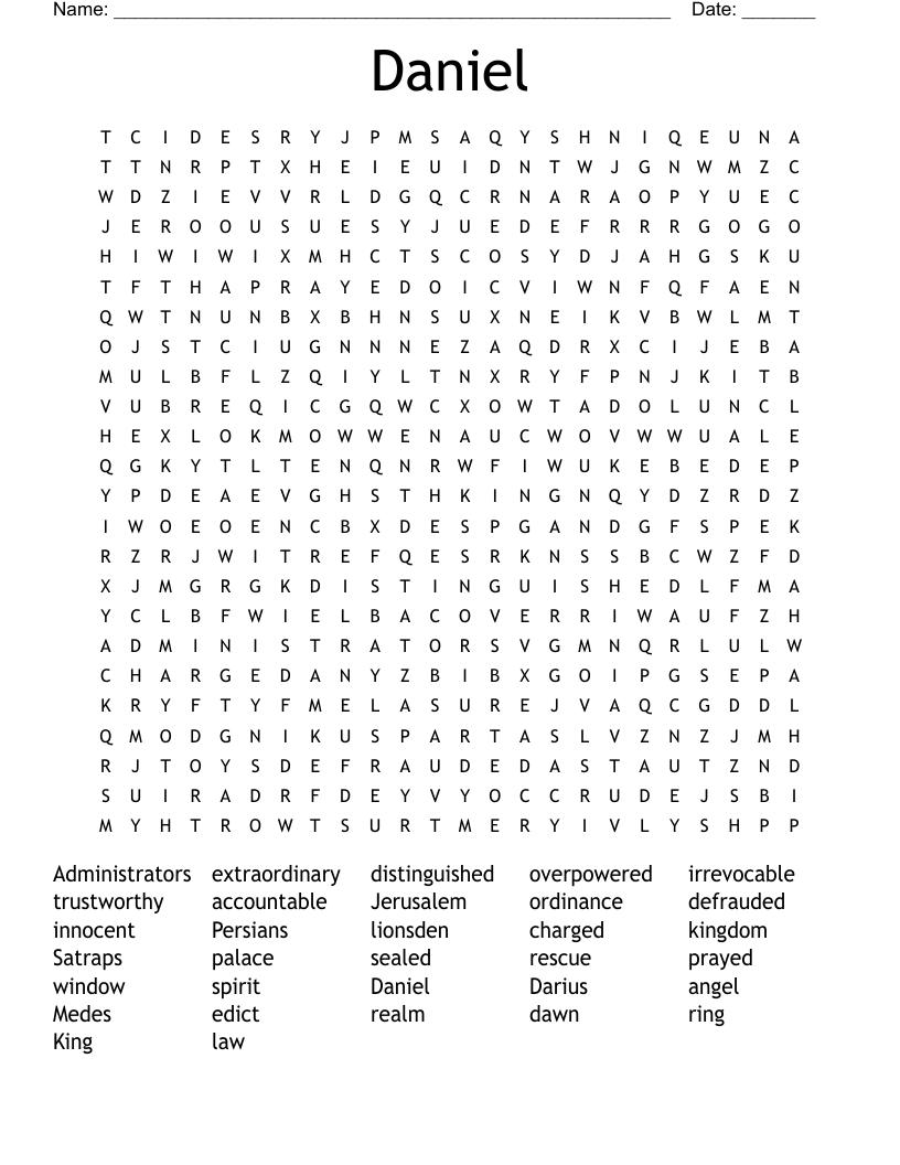 Daniel Word Search