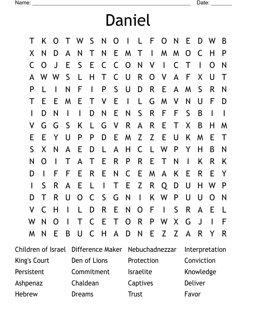 Daniel Word Search