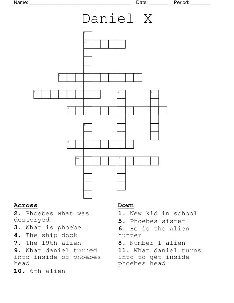 Daniel X Crossword