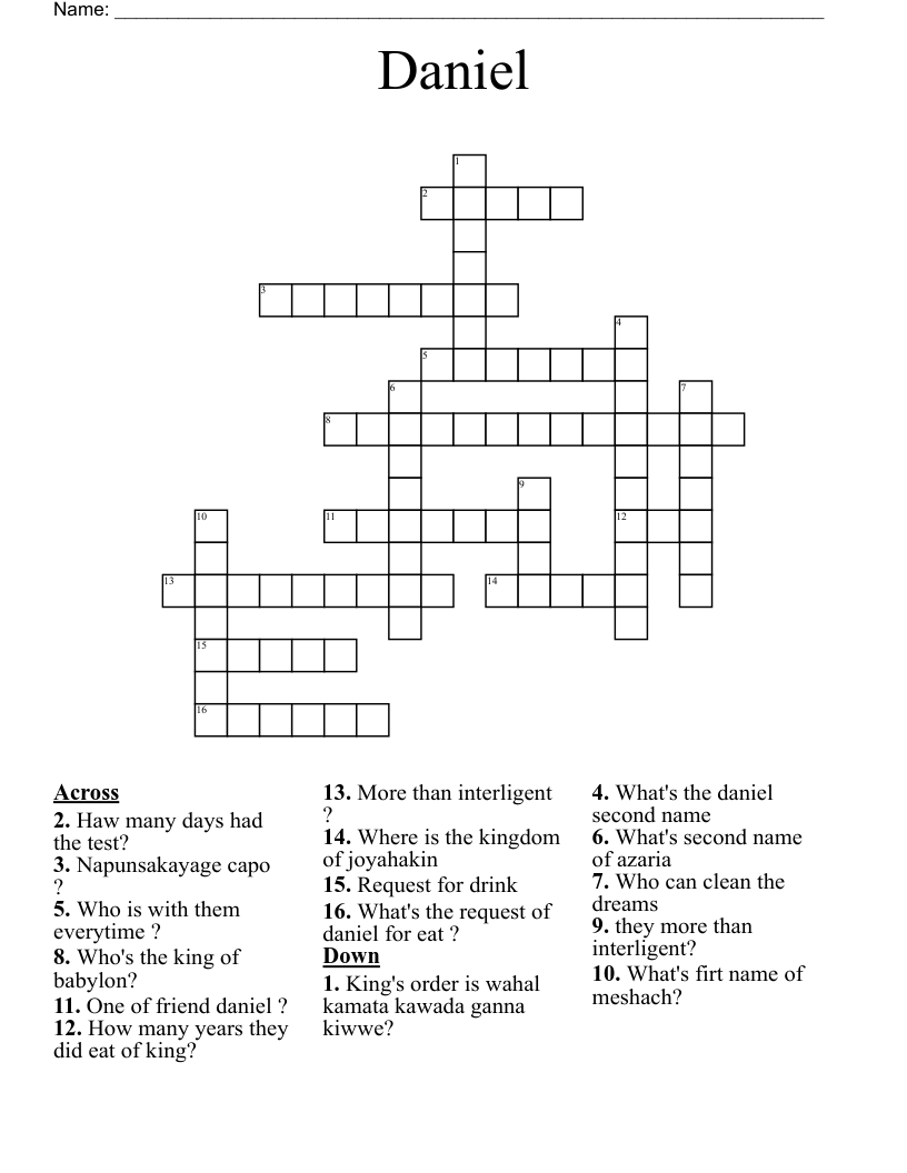 Daniel  Crossword