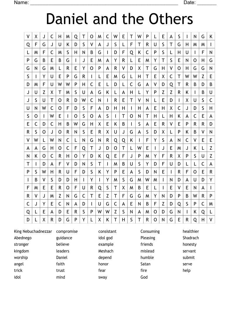 Daniel and the Others Word Search