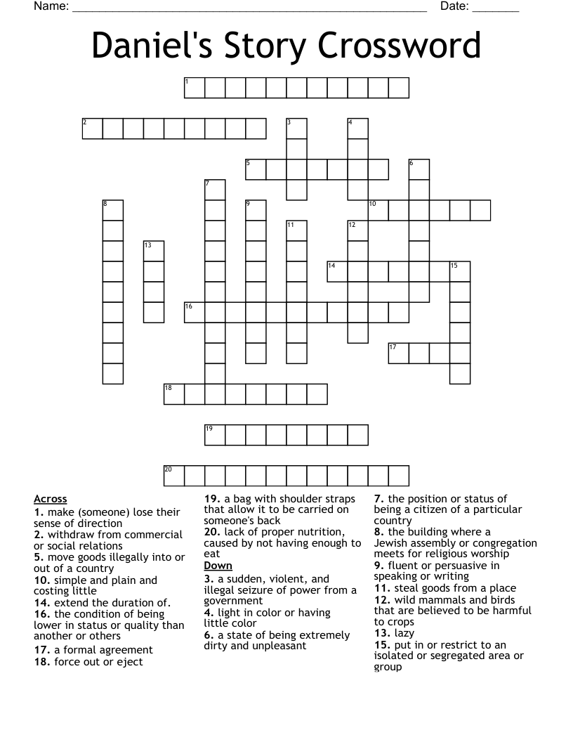 Daniel's Story Crossword