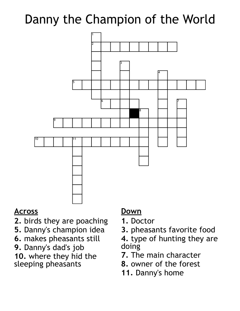 Danny the Champion of the World Crossword