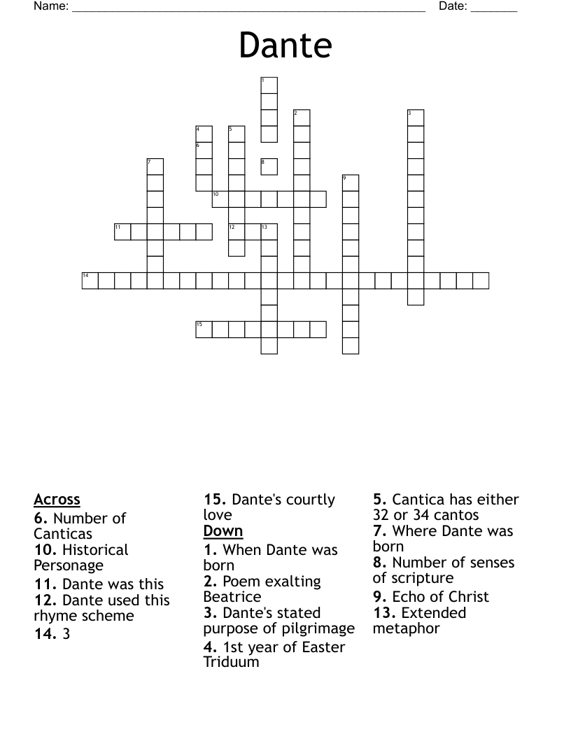 Dante Crossword