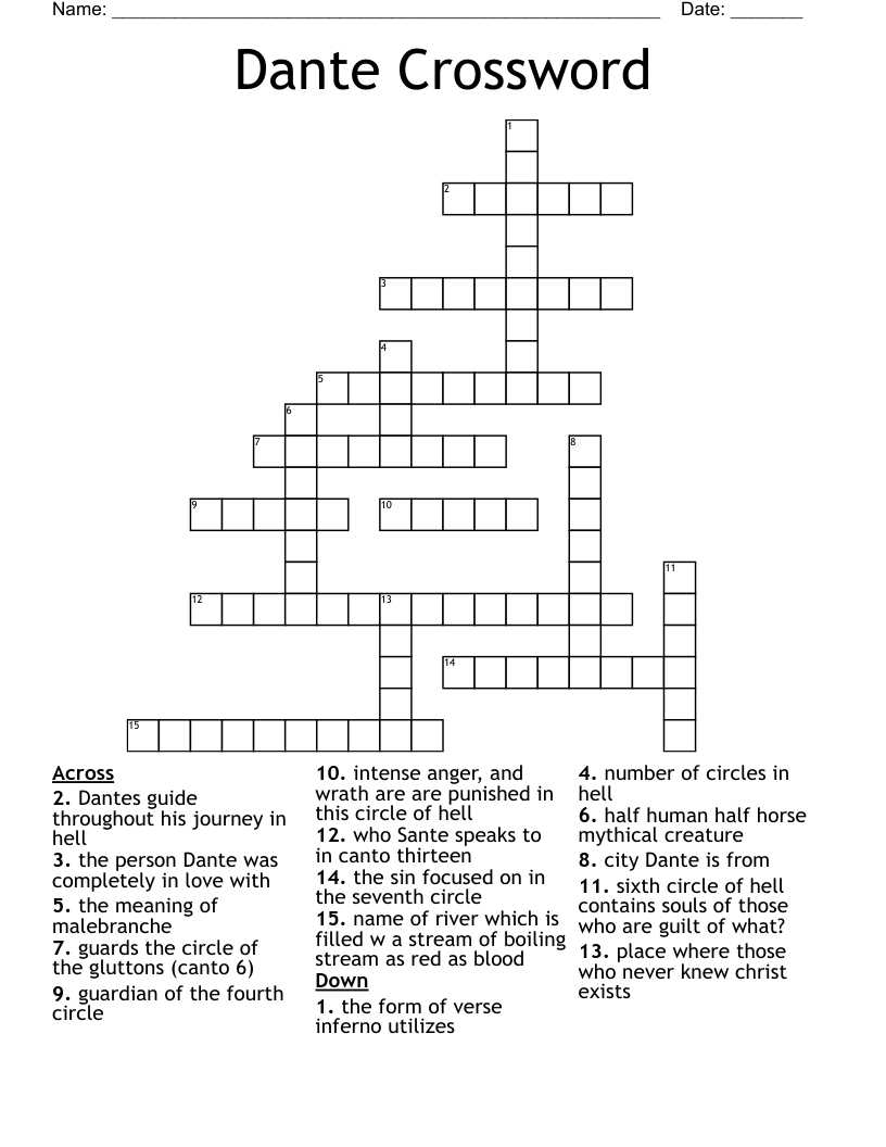 Dante Crossword