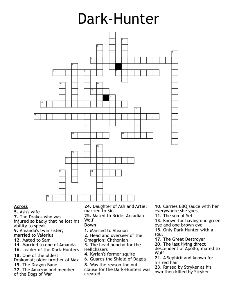 Dark-Hunter Crossword