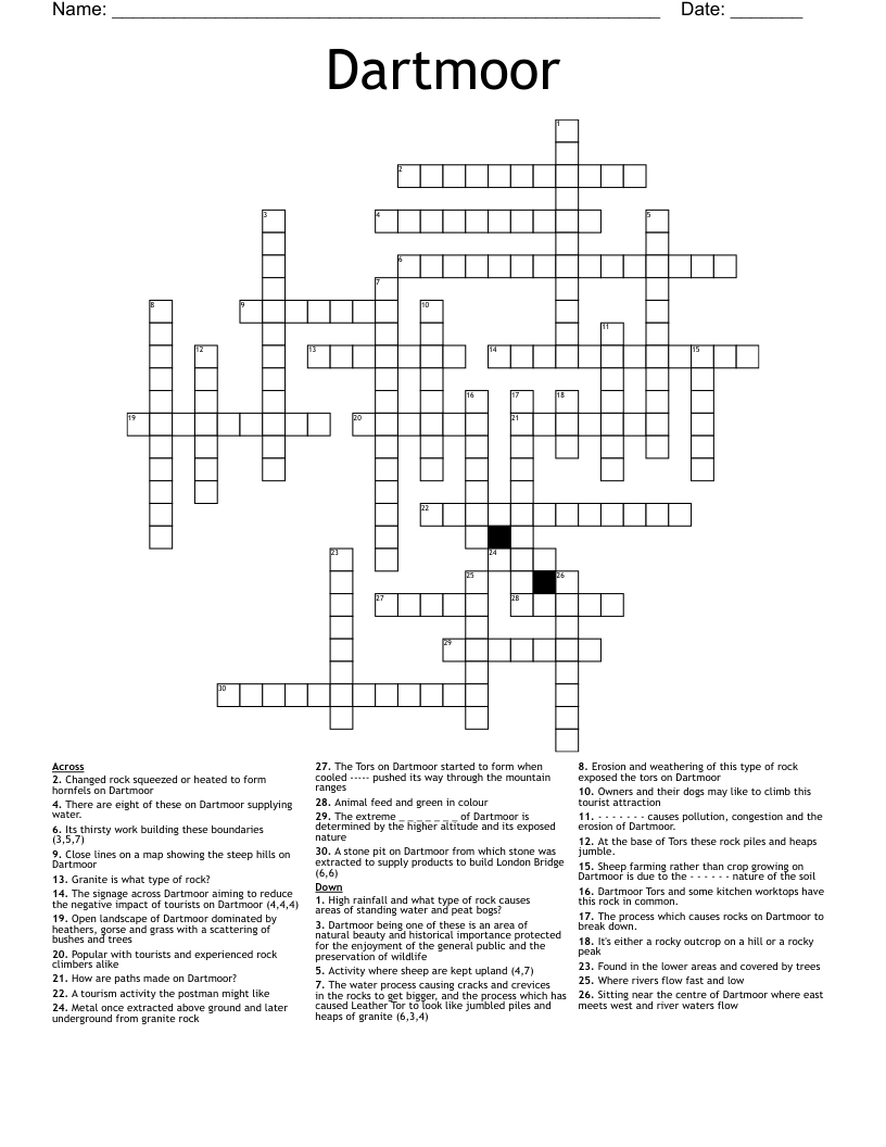 Dartmoor Crossword