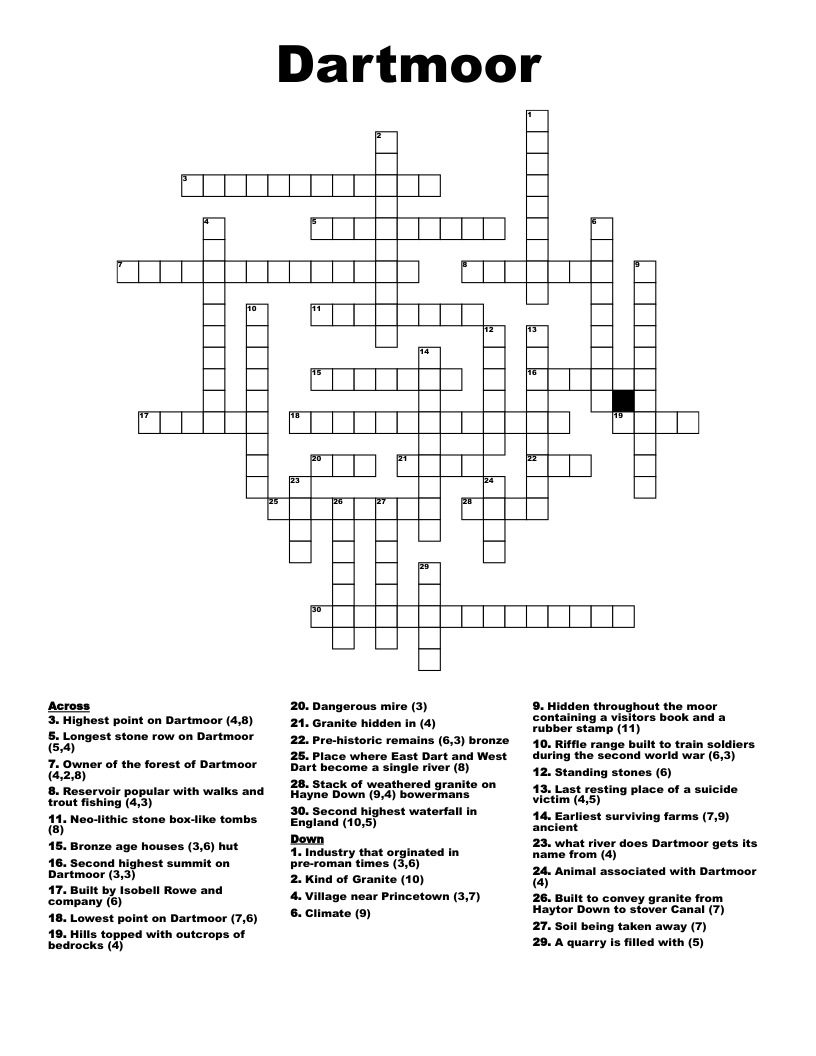 Dartmoor Crossword