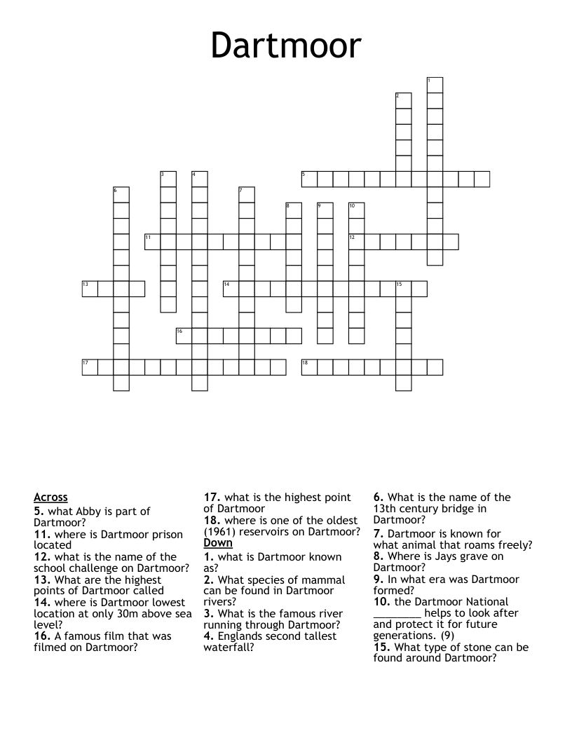 Dartmoor Crossword