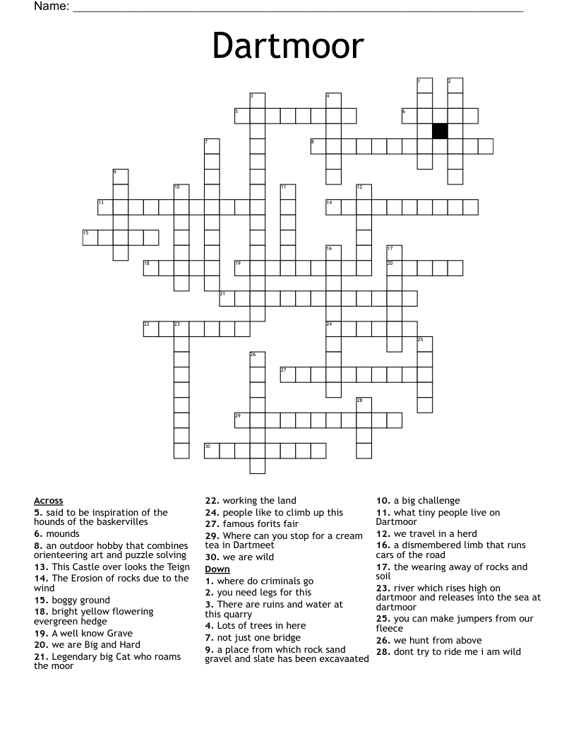 Dartmoor Crossword