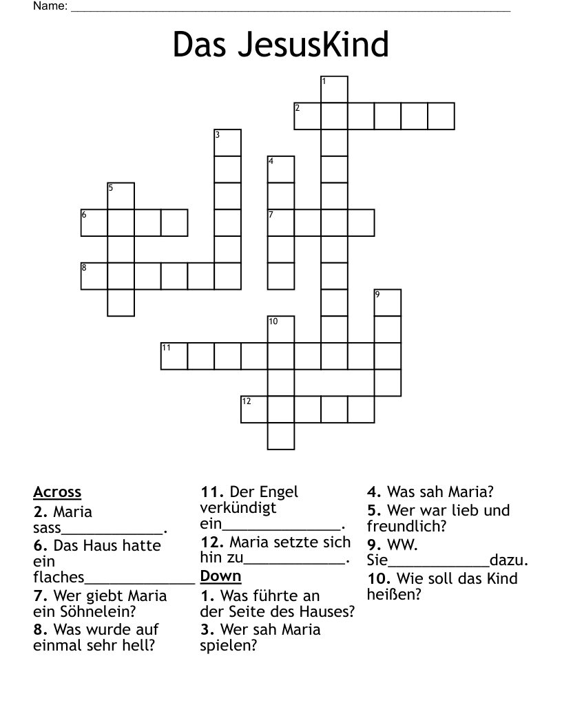 Das JesusKind Crossword