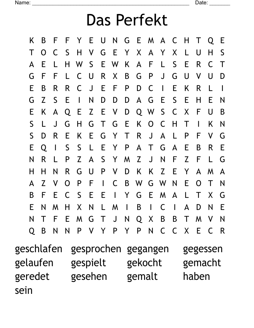 Das Perfekt Word Search