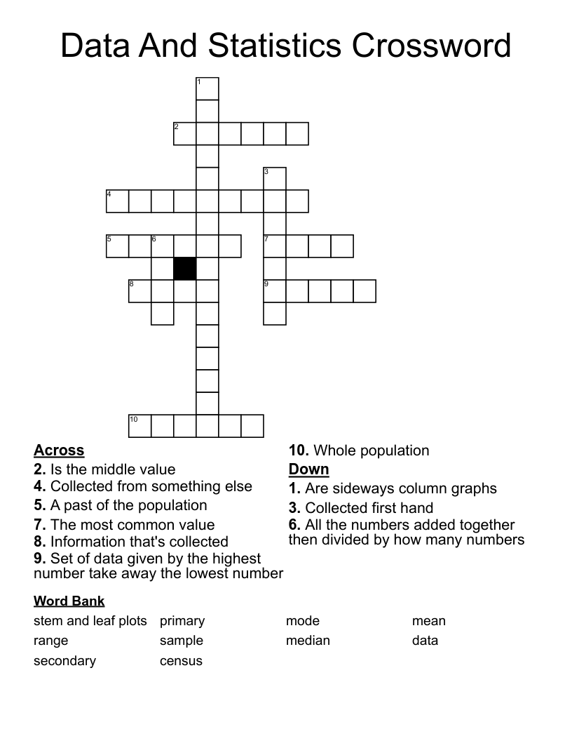 Data And Statistics Crossword