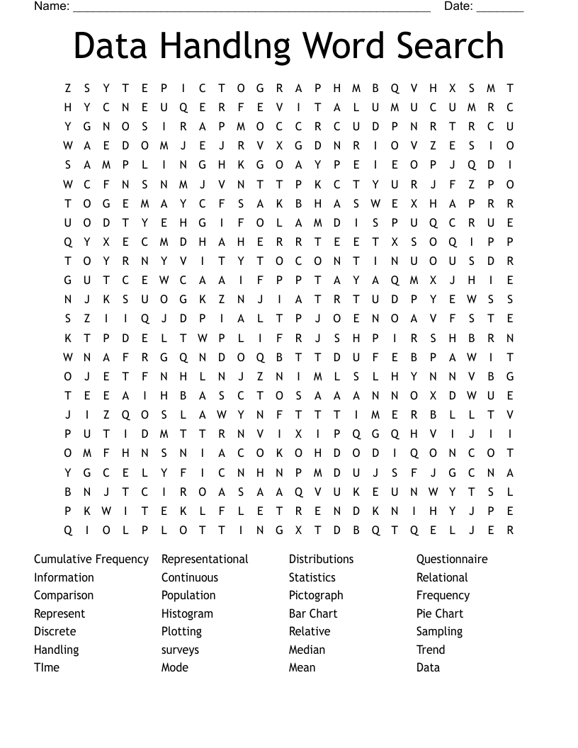 Data Handlng Word Search