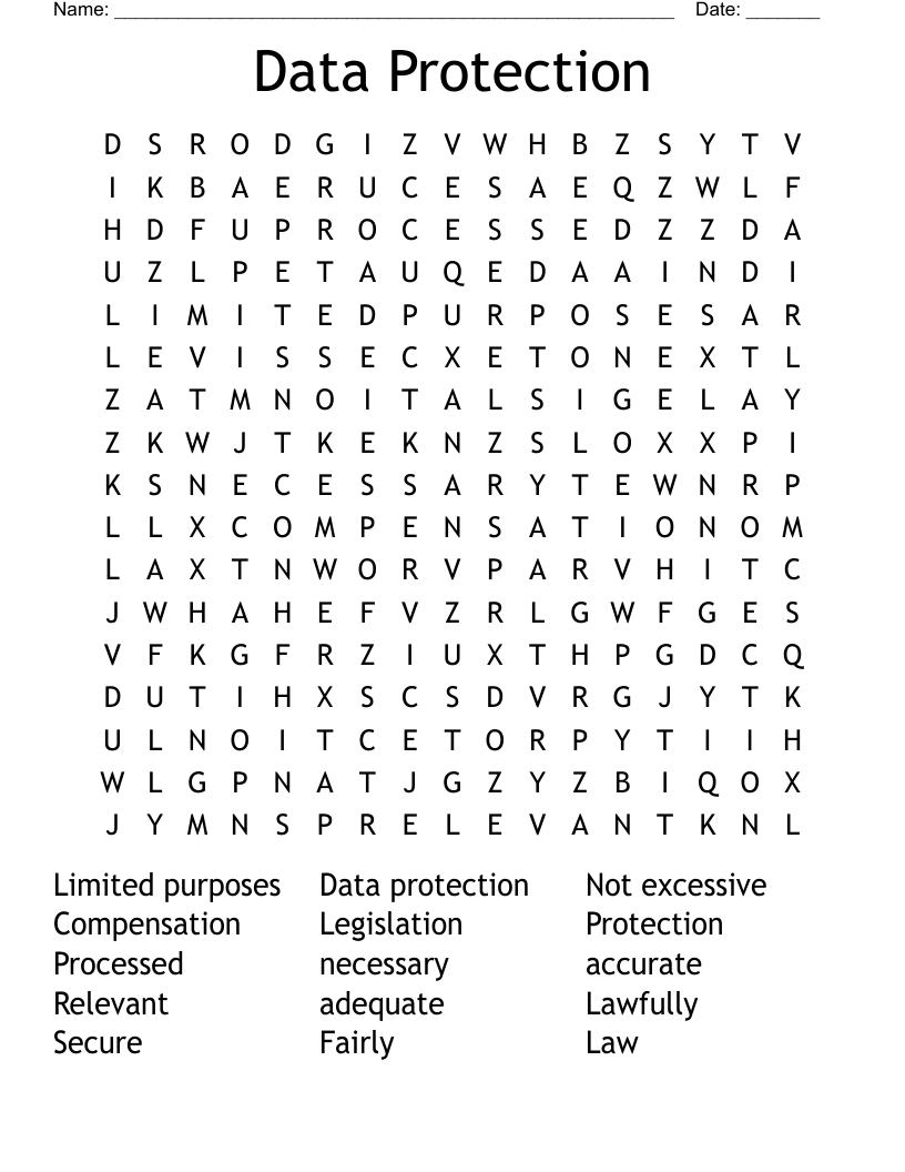 Data Protection Word Search