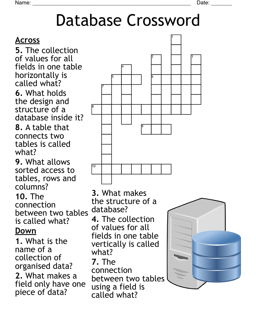 Database Crossword