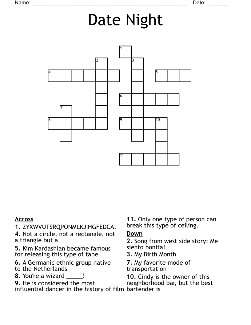 Date Night  Crossword