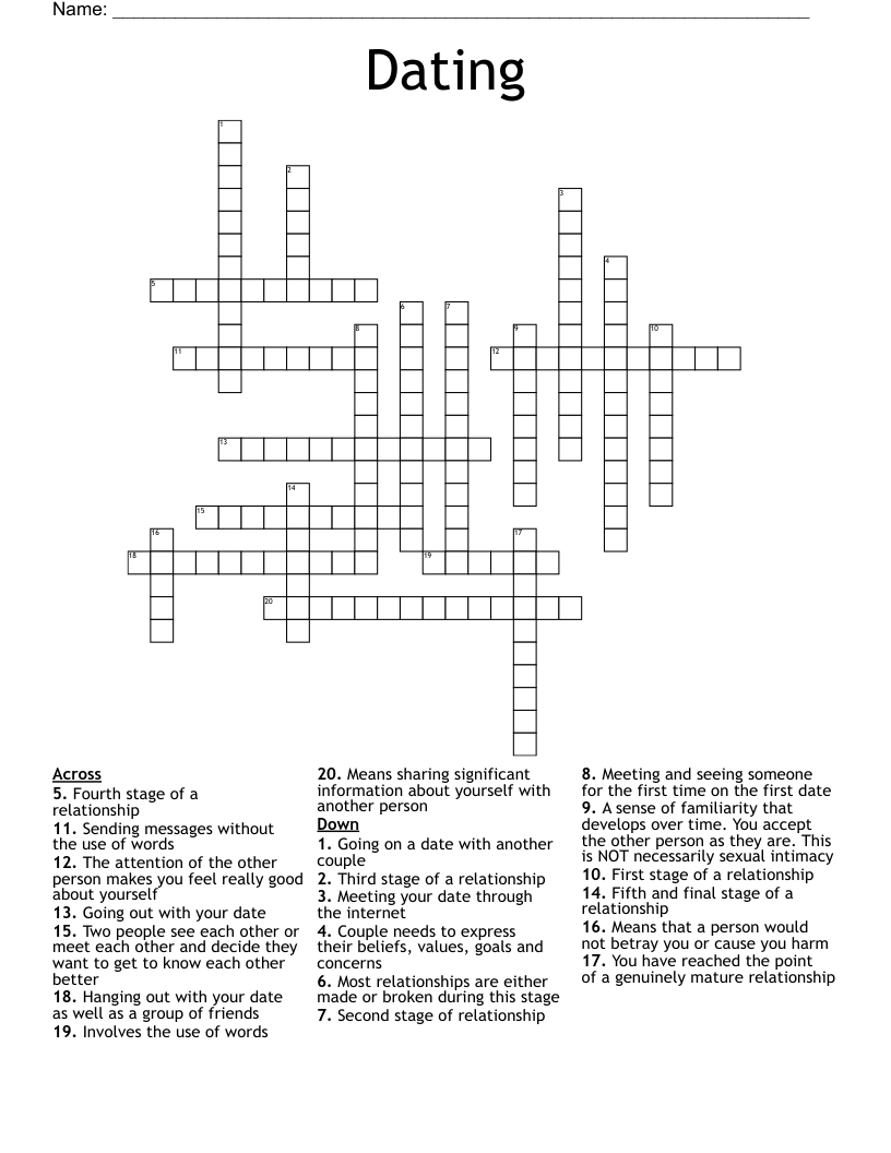 Dating Crossword