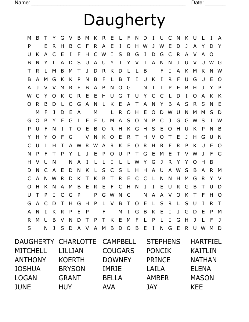 Daugherty Word Search