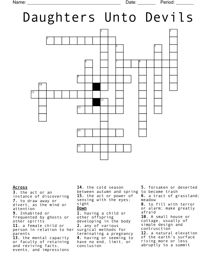 Daughters Unto Devils Crossword