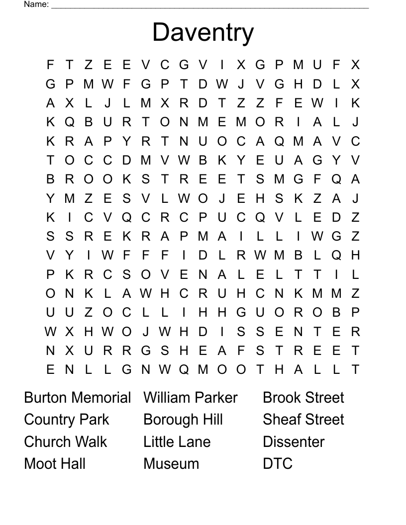 Daventry Word Search