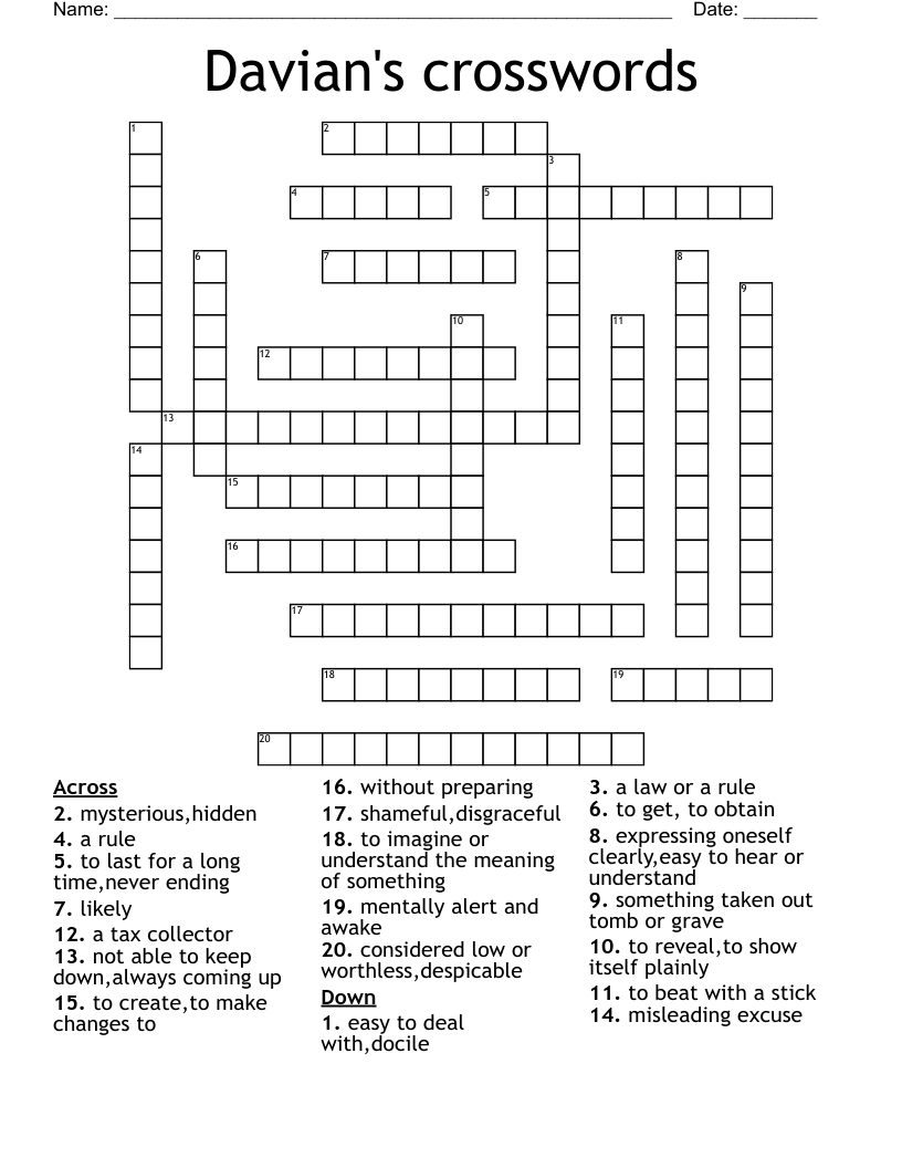 Davian's crosswords