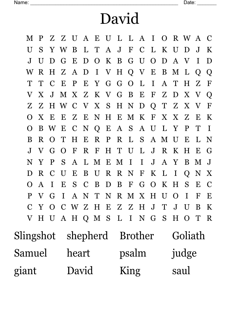 David Word Search