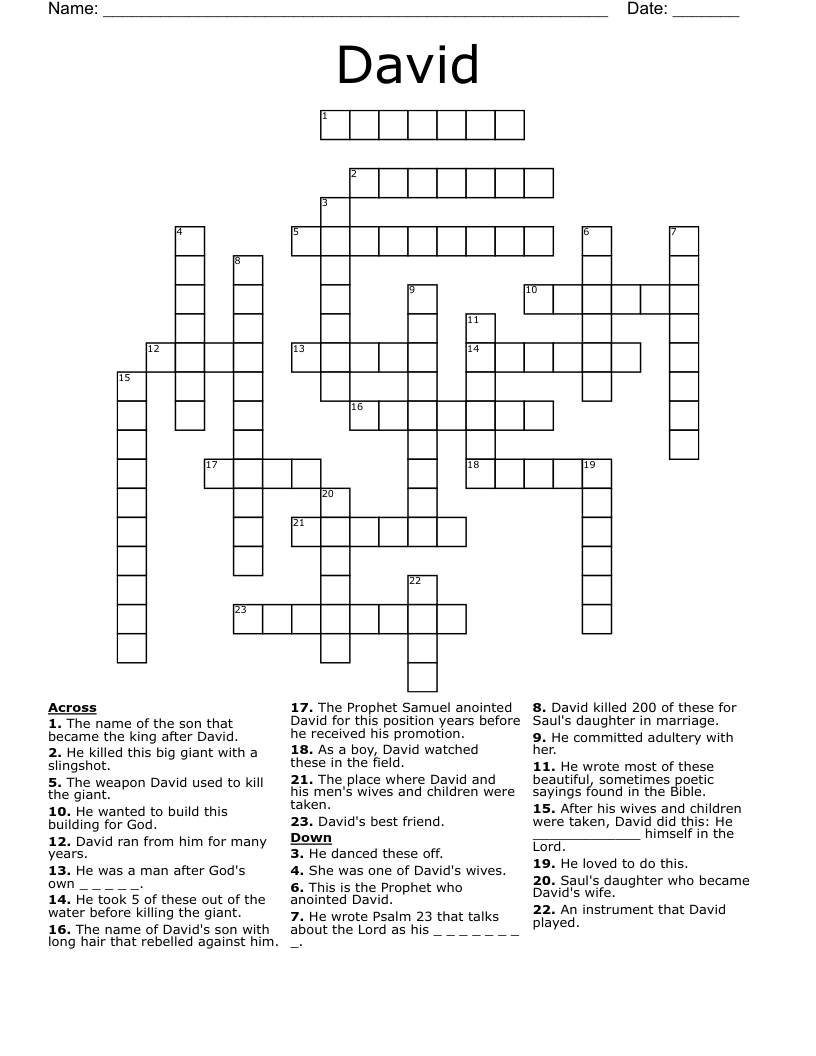 David  Crossword