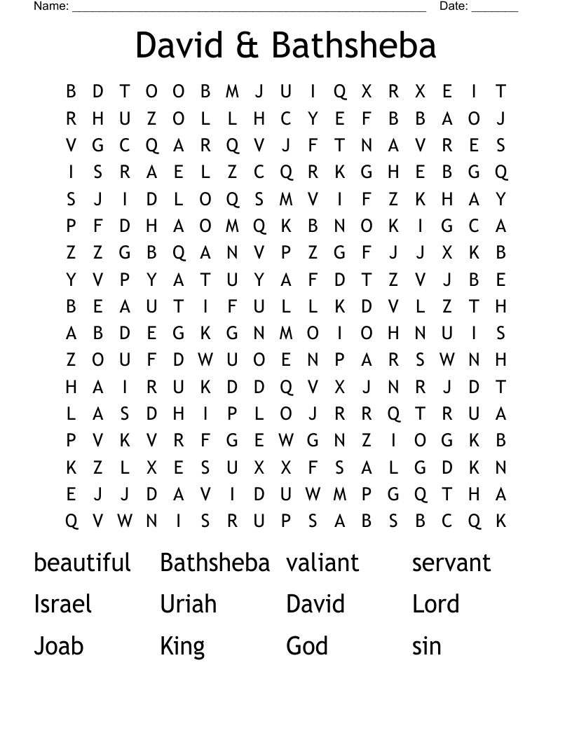 David & Bathsheba Word Search