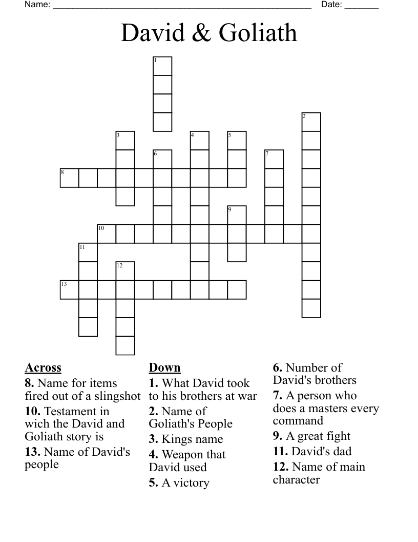 David & Goliath Crossword