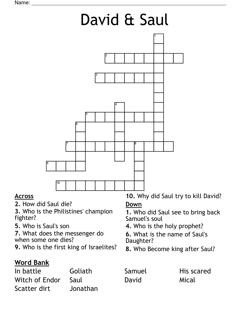 David & Saul Crossword