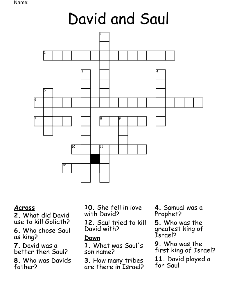 David and Saul Crossword