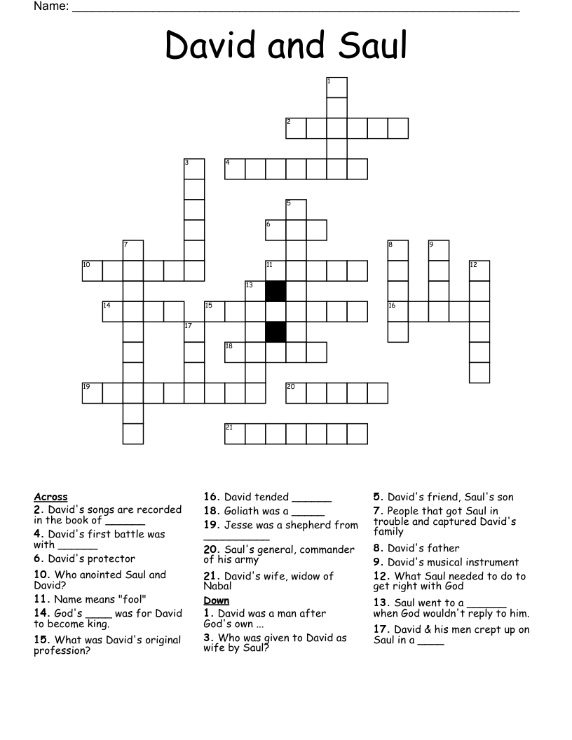David and Saul Crossword